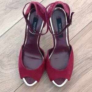 WHBM maroon/burgundy heels